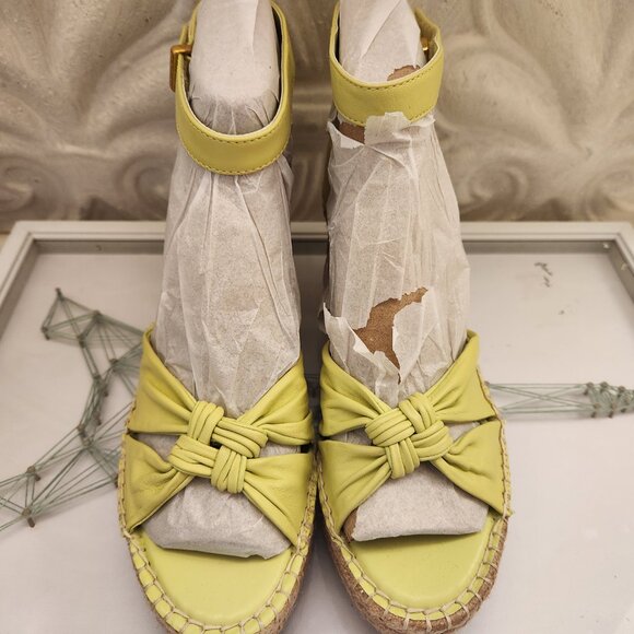 Franco Sarto "Clementine" Green Leather Wedge Sandals. NIB. Size 9 - Picture 4 of 10